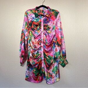 Fashion Nova Multicolor Long Sleeve Blouse